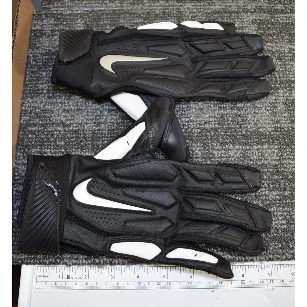 Nike D-Tack 6.0 Gloves Men Size L Black Defensive Tackle Offensive Lineman FLAW